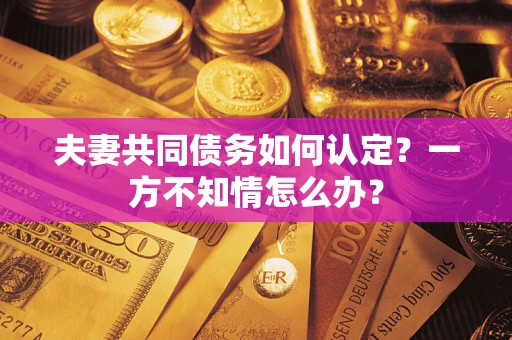 济南夫妻共同债务如何认定？一方不知情怎么办？
