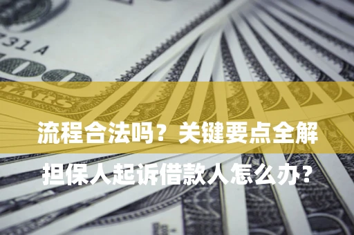 济南

担保人起诉借款人怎么办？流程合法吗？关键要点全解析